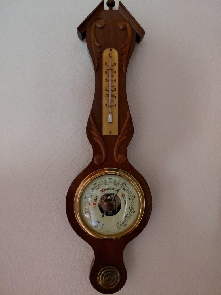 VINTAGE WEERSTATION, Audio, Tv en Foto, Weerstations en Barometers, Ophalen, Zo goed als nieuw, Weerstation
