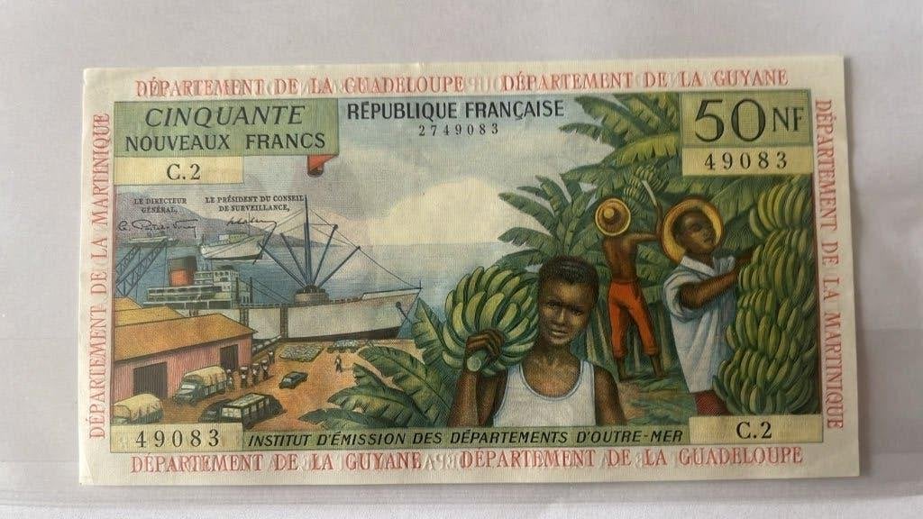 50 NF Antilles IEDOM1963-Pick P.06a-billet de coll, Timbres & Monnaies, Enlèvement ou Envoi, Amérique centrale, Billets en vrac