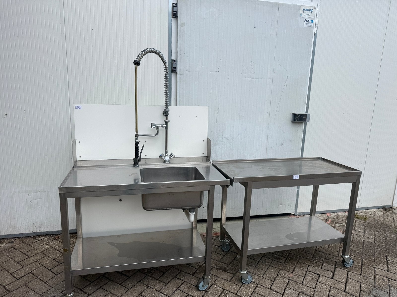 Rvs wastafel wasbak met douchekraan evenemneten horeca, Ophalen