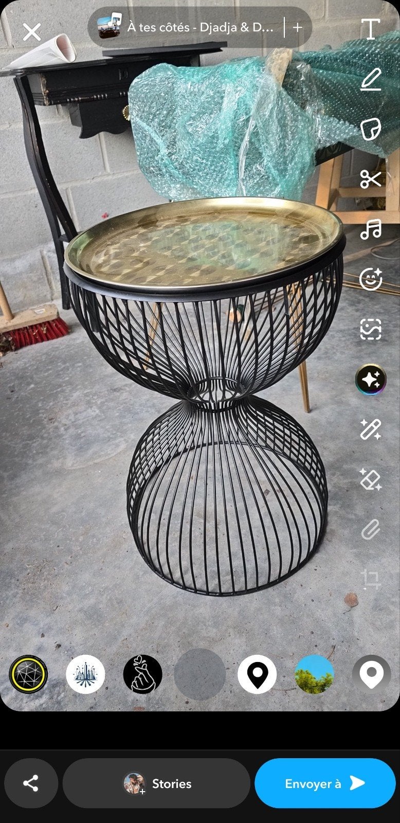 table de salon d’appoint design fer noir, Enlèvement