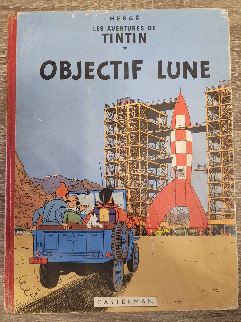 BD Tintin Objectif Lune – EO Belge 1953 – Casterman B8, Une BD, Enlèvement ou Envoi, Utilisé