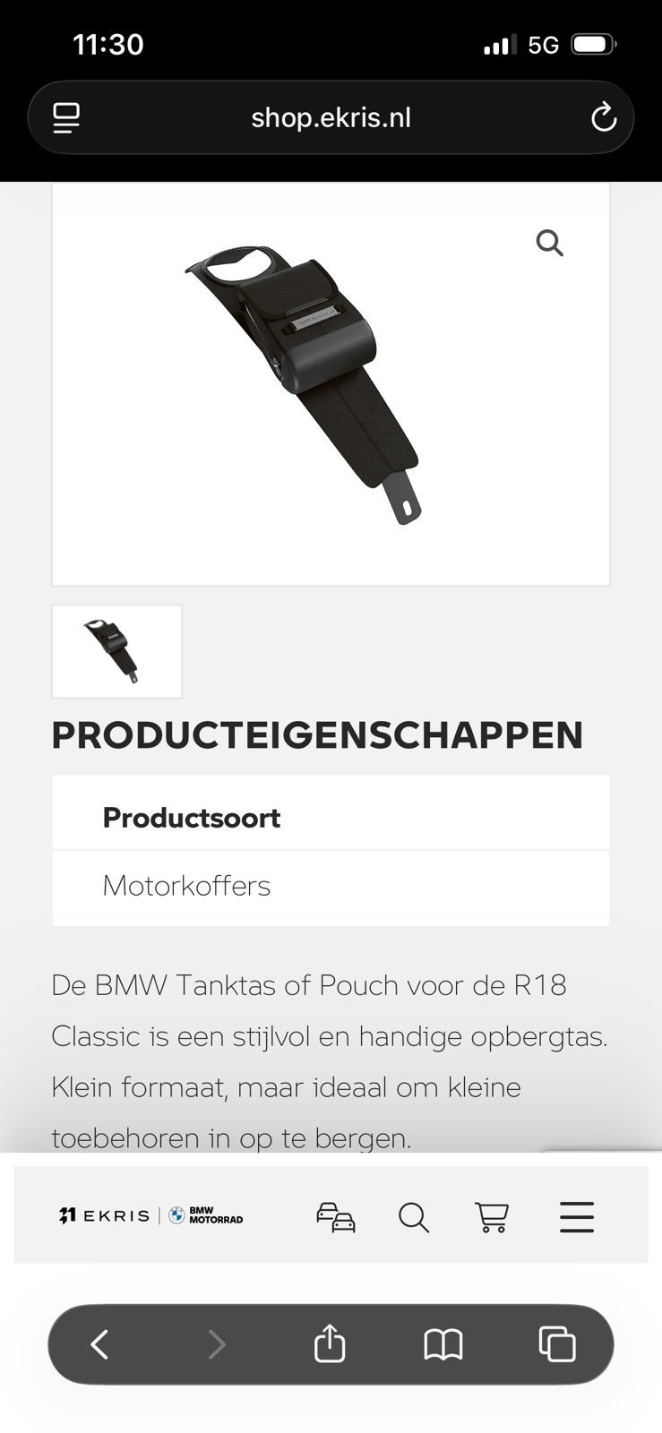 Tanktasje BMW R18 (BMW motorrad), Motoren, Ophalen, Nieuw