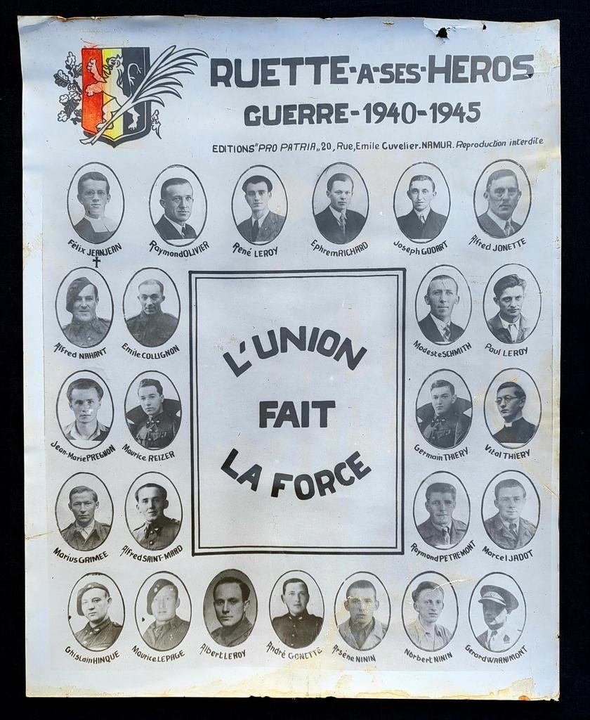 Poster/foto Ruette Namur Talrijke Ardense jagers, Verzamelen, Ophalen of Verzenden