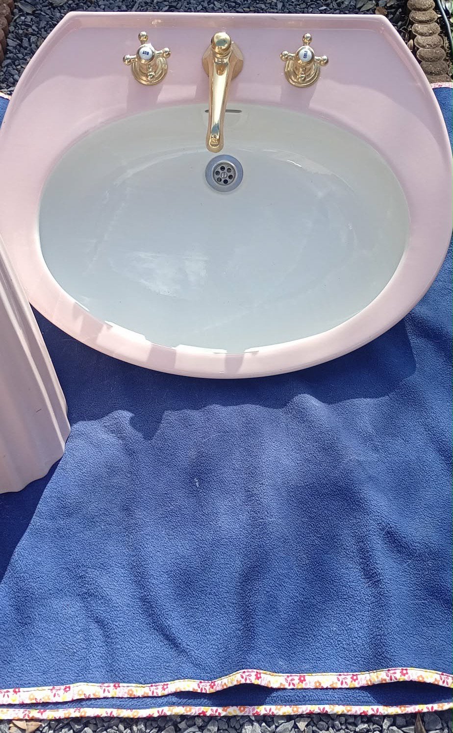 Vintage Roze Lavabo, Enlèvement, Utilisé