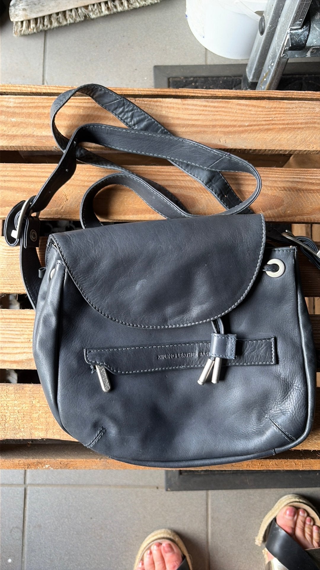 Vintage kipling lederen rughandtas, Enlèvement ou Envoi, Comme neuf