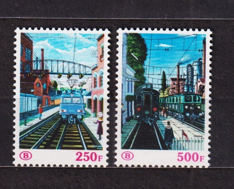 Belgique: timbres chemins de fer TR459/460, Neuf, Non oblitéré, Trains, Envoi