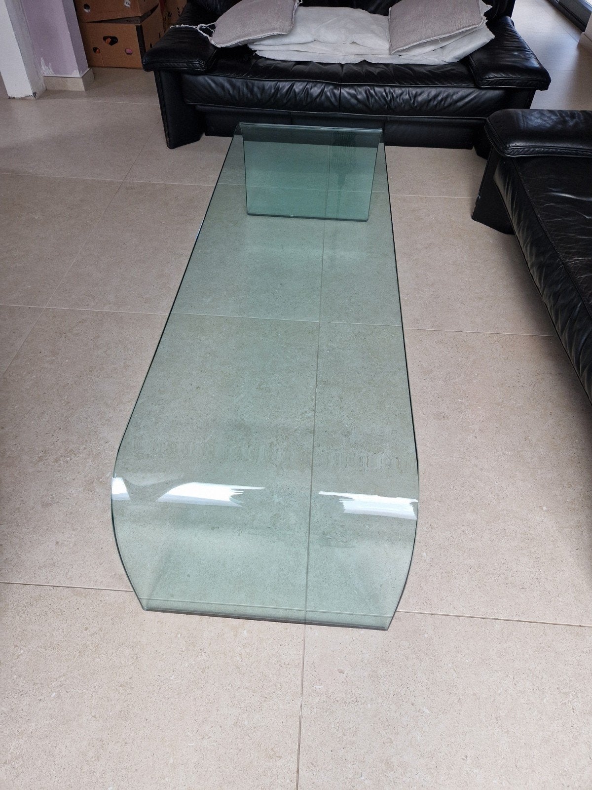 lourde table en verre. prix à discuter, 100 à 150 cm, Design, Verre, Enlèvement