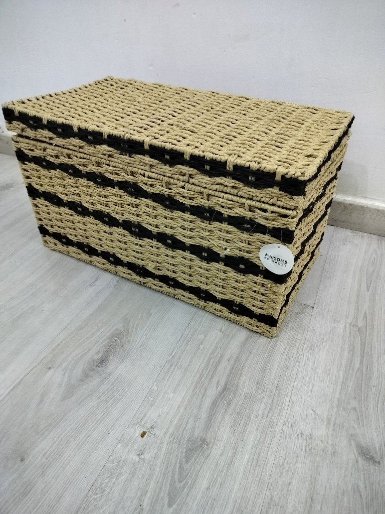 Petit coffre maison du monde en osier, Autres essences de bois, Comme neuf, Enlèvement, 50 à 75 cm