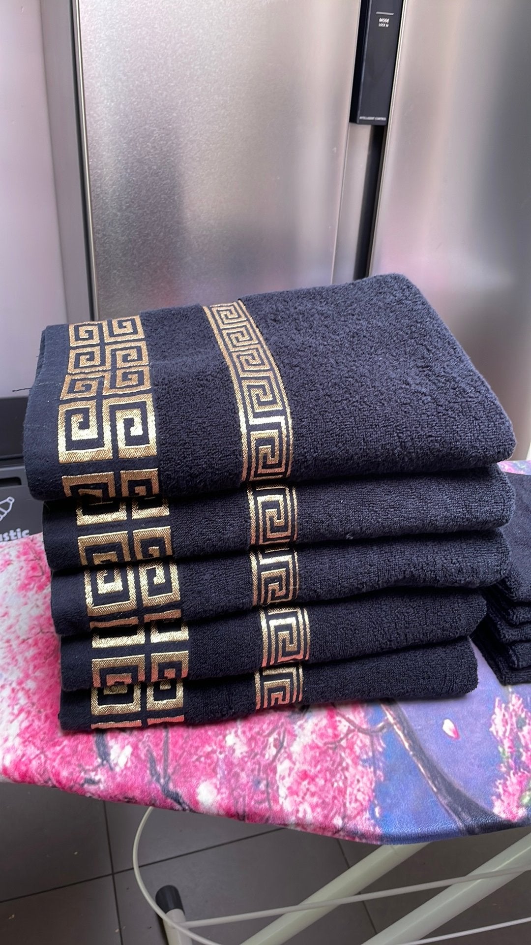 Badhanddoeken, Huis en Inrichting, Badkamer | Badtextiel en Accessoires, Ophalen of Verzenden, Gebruikt, Zwart, Overige merken