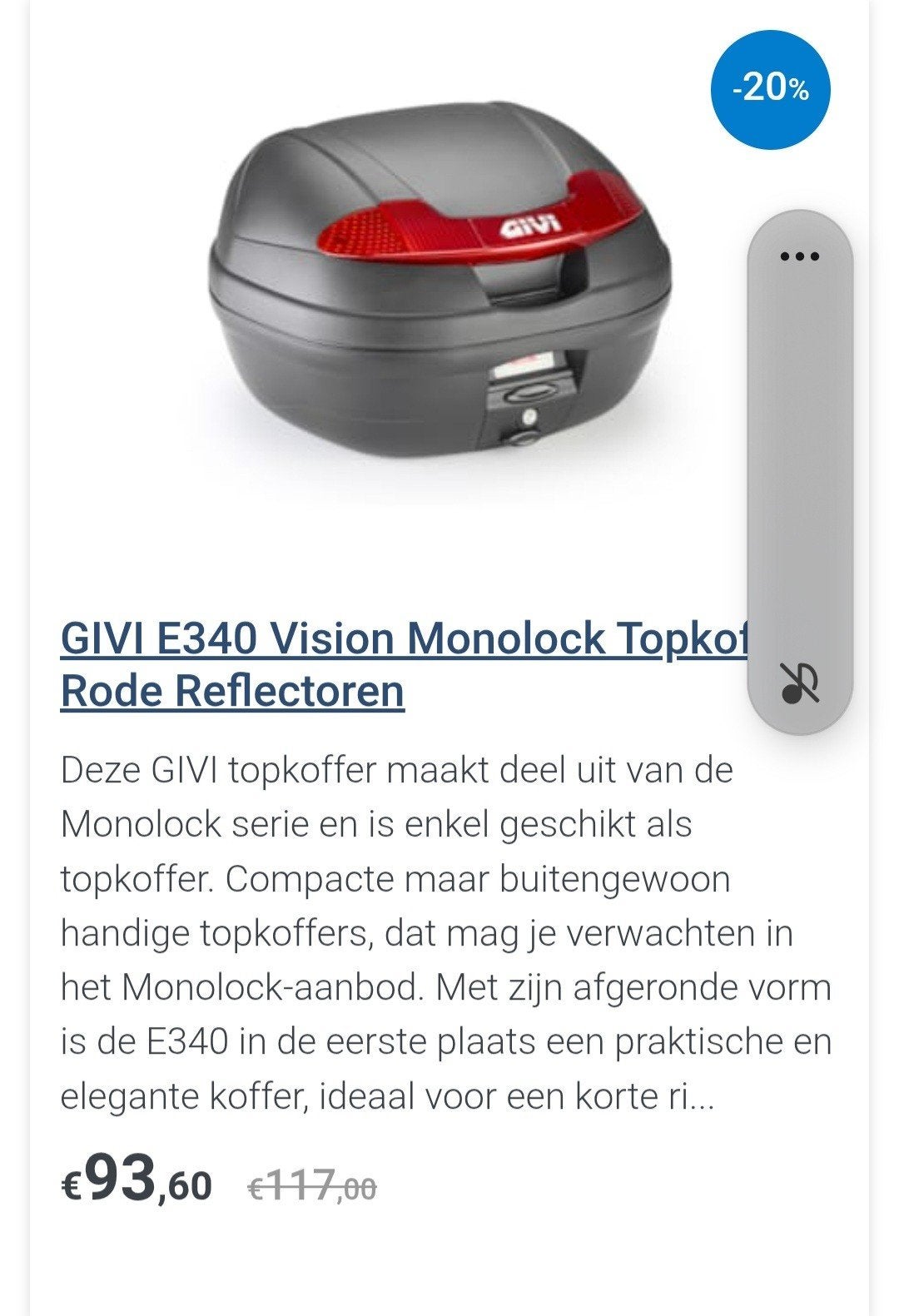 Givi topkoffer zwart, Motoren, Ophalen