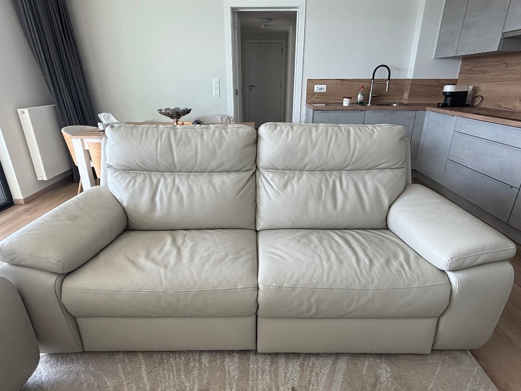 Ensemble de 2 canapés Calia Italia en cuir beige – État neuf, Maison & Meubles, Banc droit, Enlèvement, Cuir, Neuf