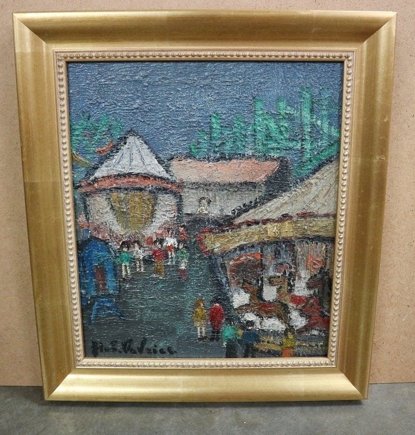 Hubert DE VRIES, de carrousel, Antiquités & Art, Enlèvement ou Envoi, Expressionniste, Toile, Signé