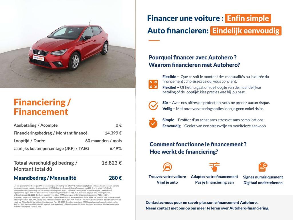 SEAT Ibiza 1.0 TSI FR (bj 2023), Auto's, Seat, Voorwielaandrijving, Gebruikt, 5 deurs, 1122 kg
