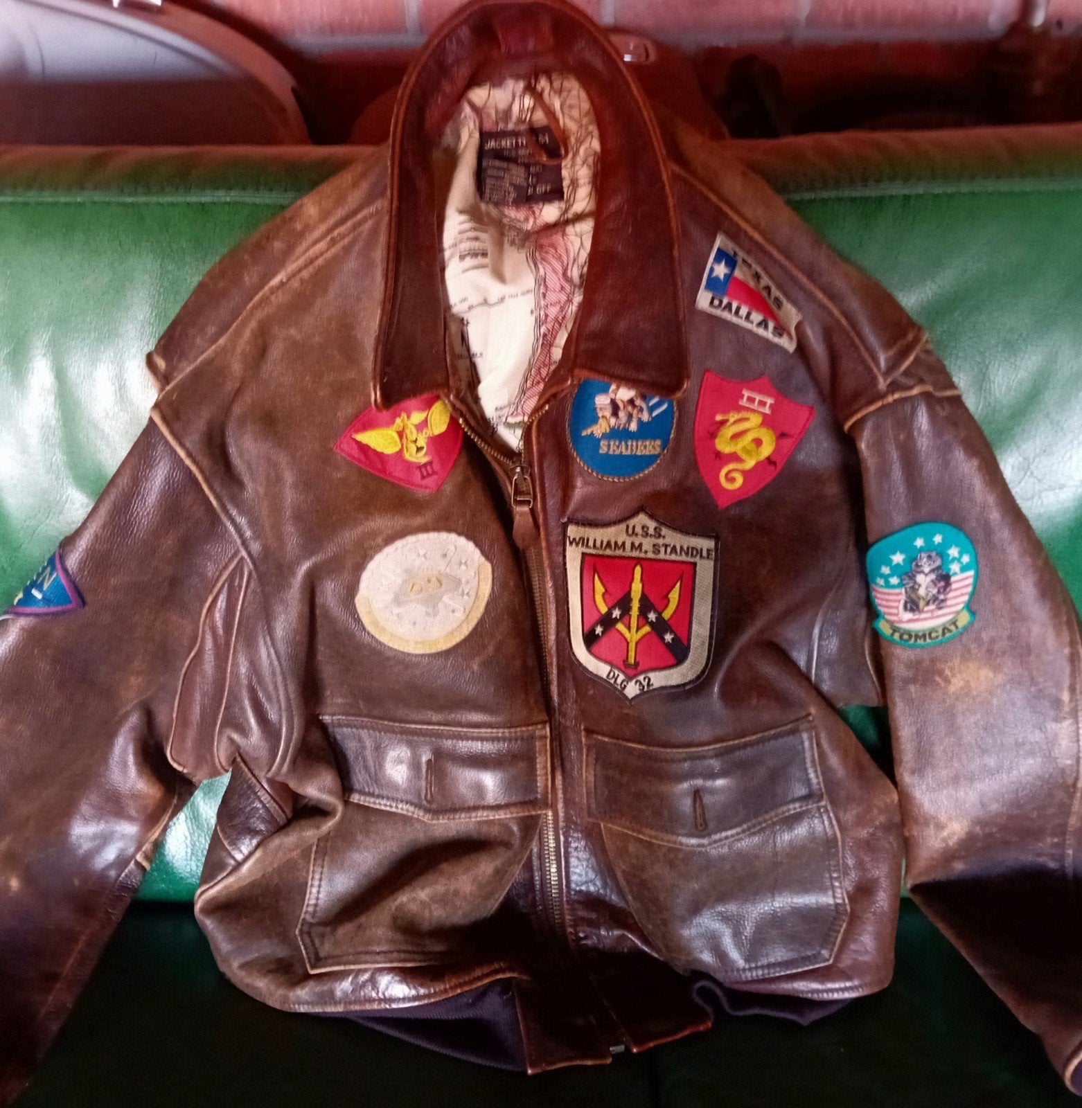 superbe cuir de type  pilote/aviation avirex g1, Kleding | Heren, Ophalen of Verzenden, Overige maten, Bruin, Avirex
