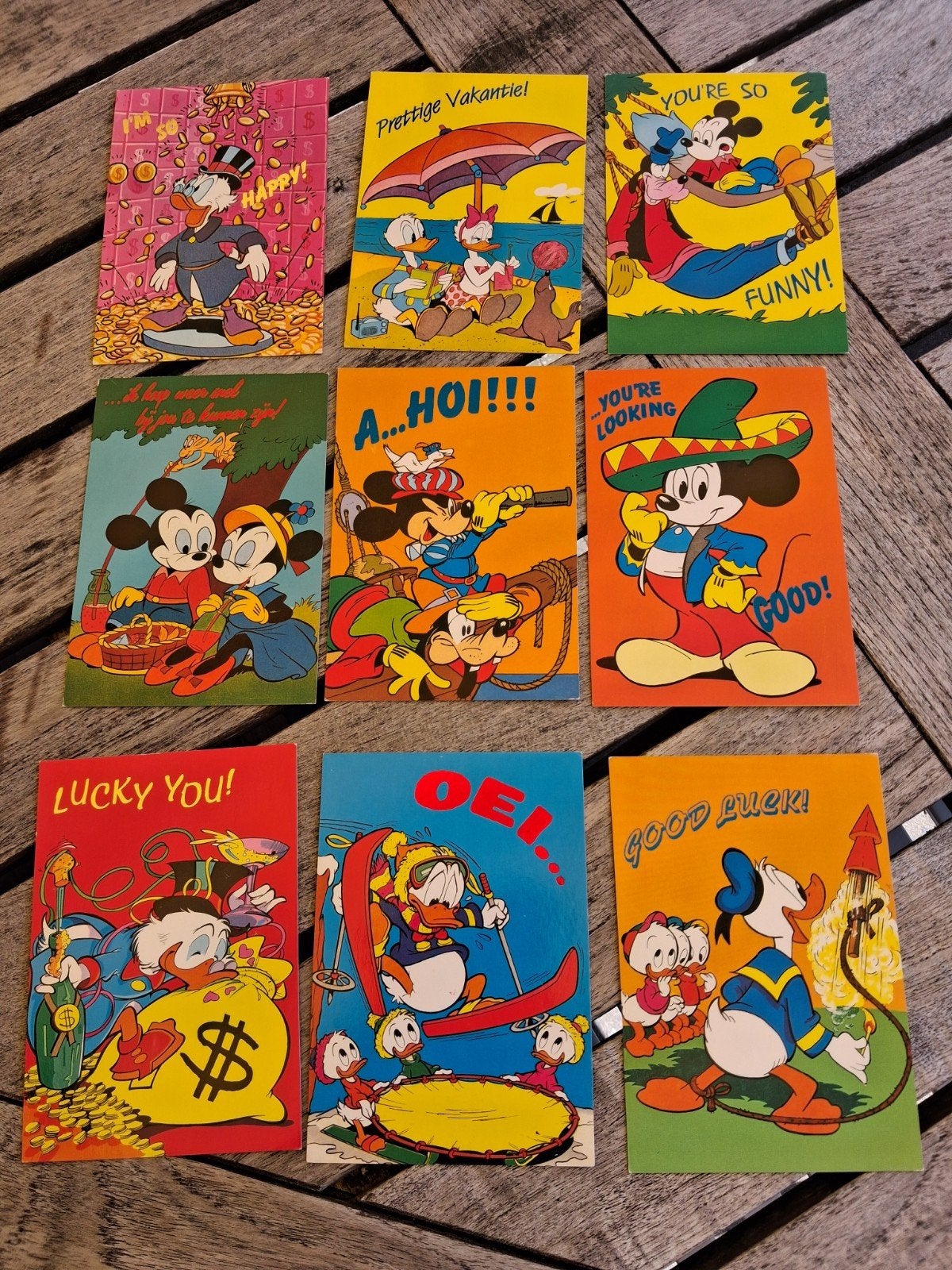 9 Orginele Postkaarten Disney., Verzamelen, Ophalen, Nieuw, Papier, Kaart of Schrift