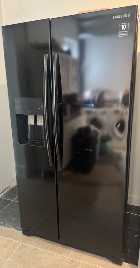 Frigo américain Samsung noir distributeur eau/glace bon état, Enlèvement, Comme neuf