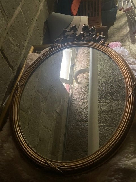 Miroir ovale ancien, Enlèvement, Ovale, Moins de 50 cm, Moins de 100 cm