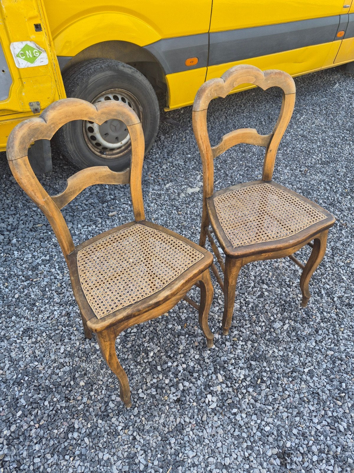 Lot de 2 chaises cannage Louis Philippe, Antiquités & Art, Enlèvement