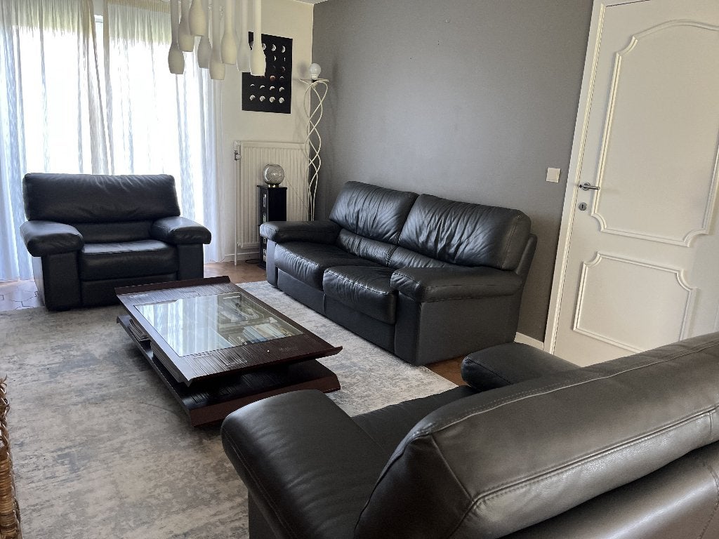 salon en cuir gris, Ophalen, Leer, Rechte bank, Vierpersoons of meer