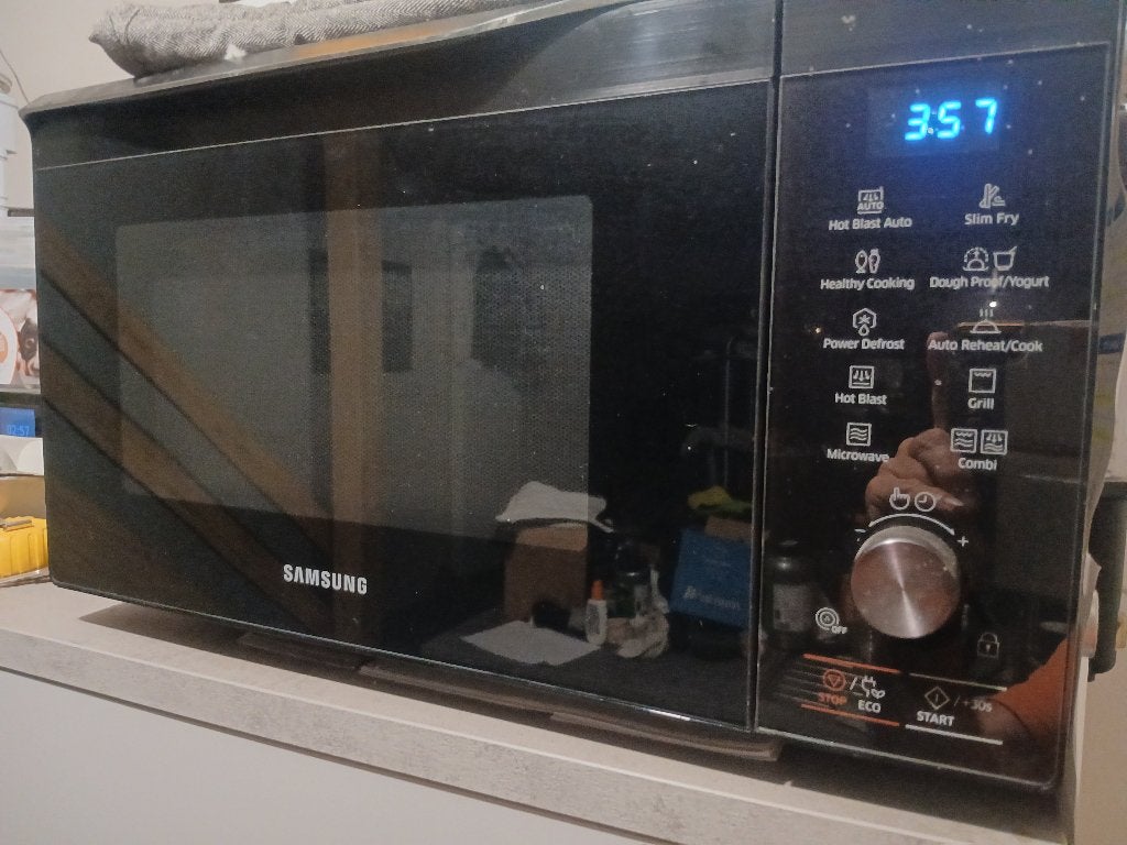 Combi oven Samsung, Elektronische apparatuur, Microgolfovens, Ophalen, Crisp, Zo goed als nieuw, Draaiplateau