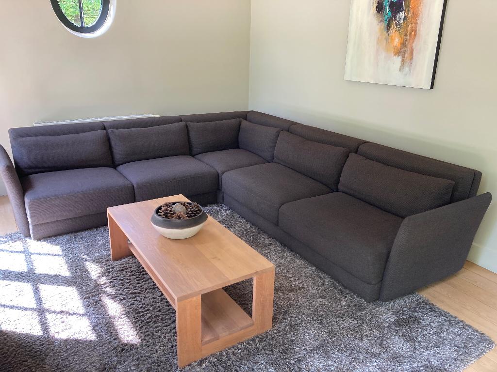 HOEKSALON - MODERN/LANDELIJK donkerbruin, Ophalen, Zo goed als nieuw, Stof, MODERN HOEKSALON
