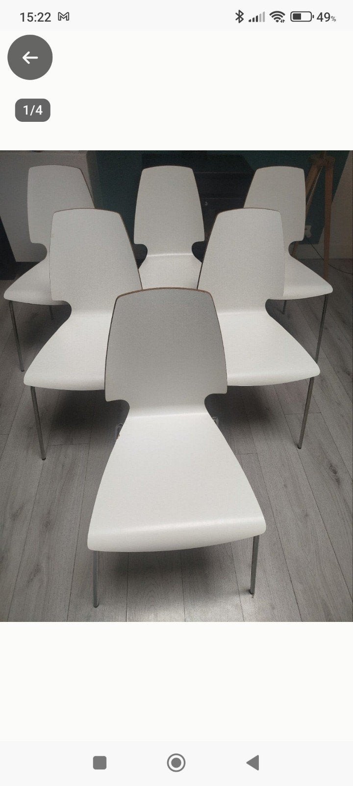 chaise Ikea, Maison & Meubles, Enlèvement, Blanc, Bois, Une