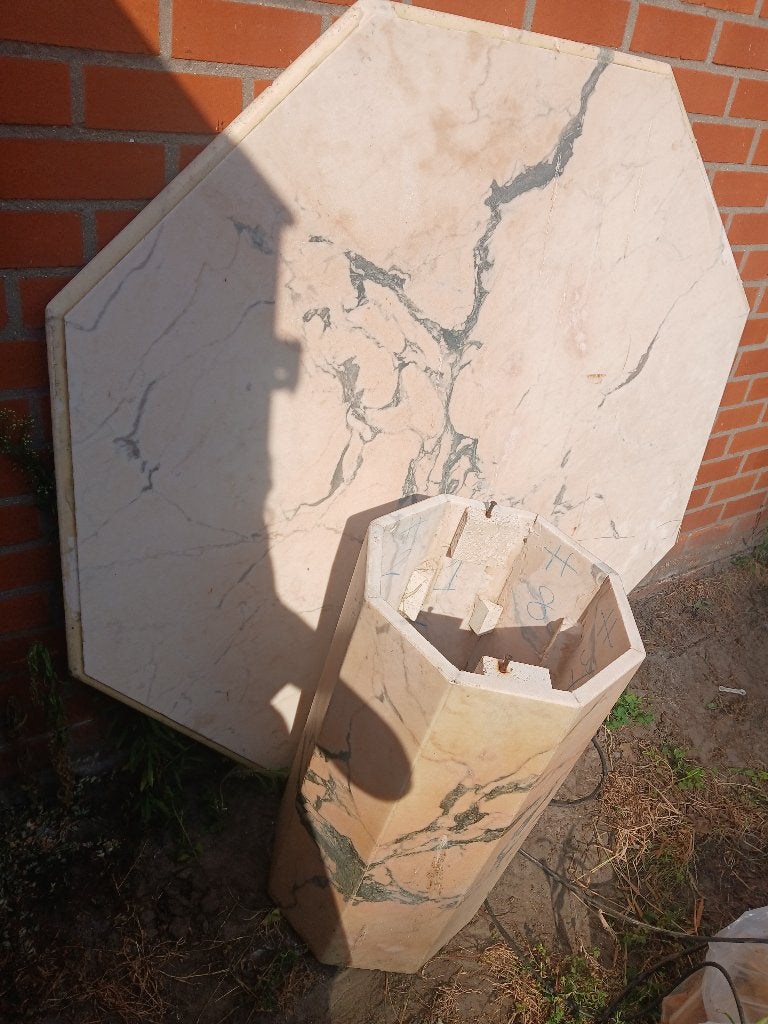 Tafel in marmer, Huis en Inrichting, Ophalen, Gebruikt, 50 tot 100 cm, 50 tot 100 cm