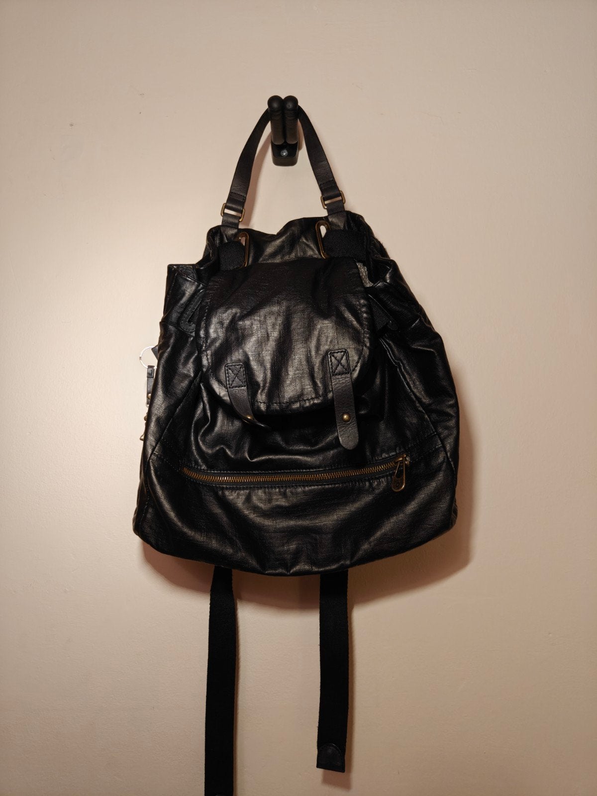 leren Kipling rugzak 30x28x15 cm, Ophalen of Verzenden, Zo goed als nieuw, Zwart, Overige typen
