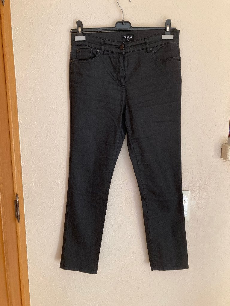 Zwarte lange broek, Caroll, 40, Taille 38/40 (M), Enlèvement ou Envoi, Caroll, Comme neuf