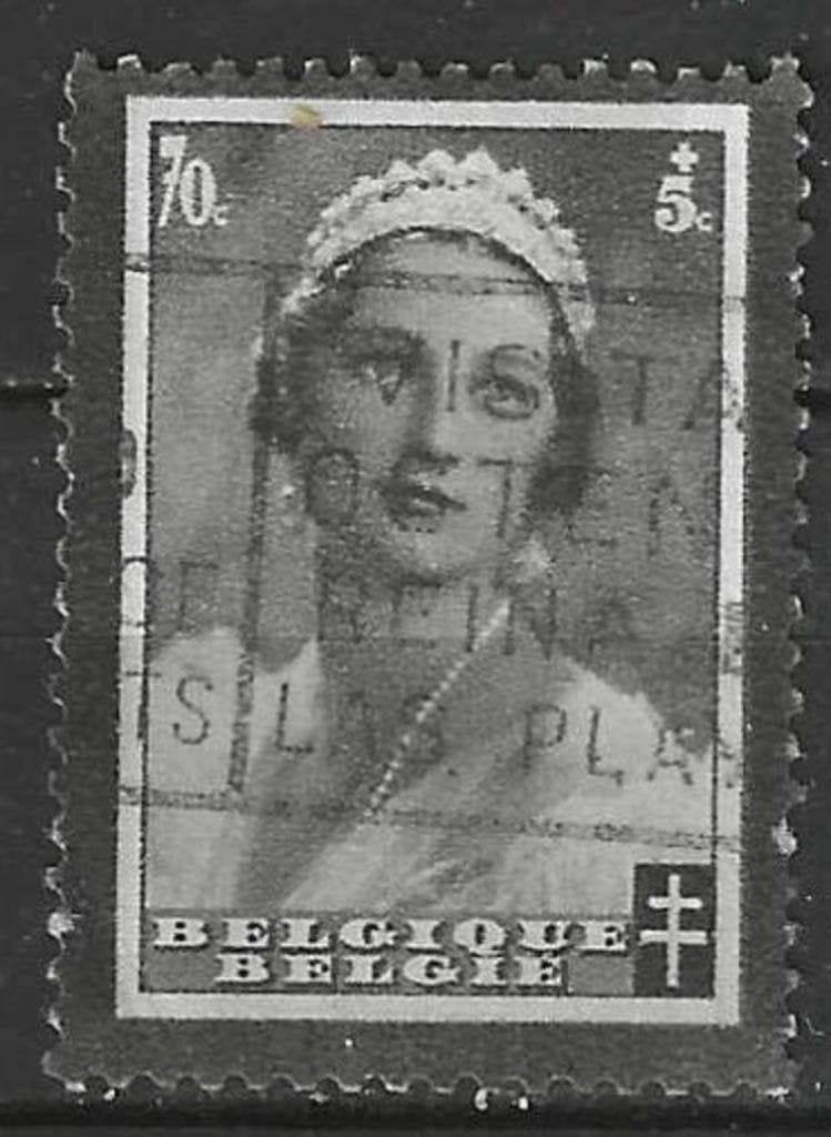 Belgique 1935 - Yvert/OBP 415 - Timbre funérairede la  (ST), Envoi, Affranchi, Oblitéré, Maison royale