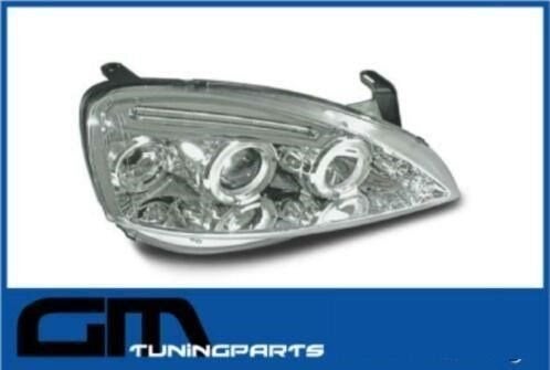 # Angel eyes koplampen opel corsa C led # chrome uitvoering, Neuf, -, Opel, -