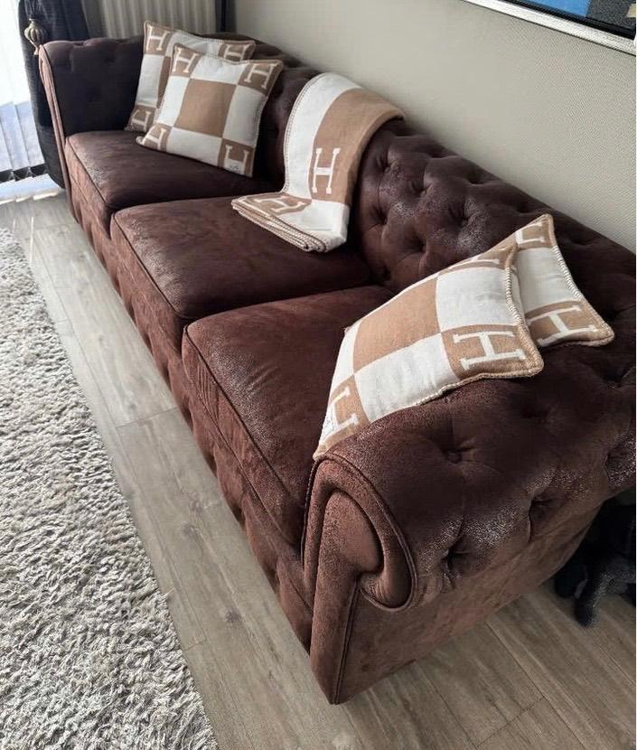 Chesterfield 3 zit slaapbank, Huis en Inrichting, Zetels | Zetels, Ophalen, 75 tot 100 cm, Rechte bank, 200 tot 250 cm