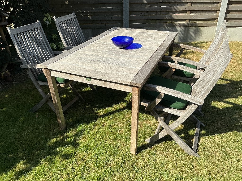 Teak tuintafel, Ophalen