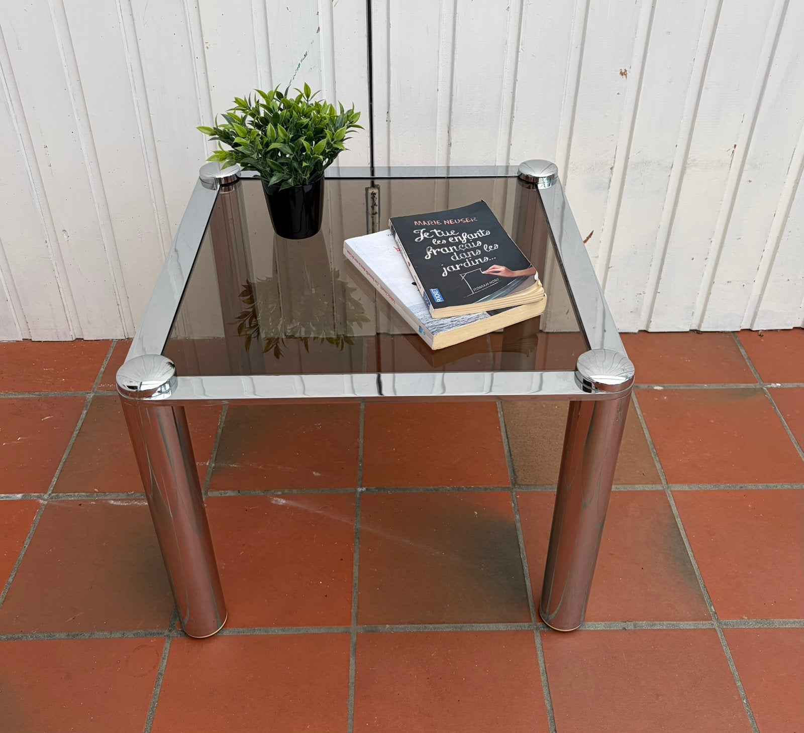 Table basse design vintage, Maison & Meubles, Enlèvement, Utilisé, Verre