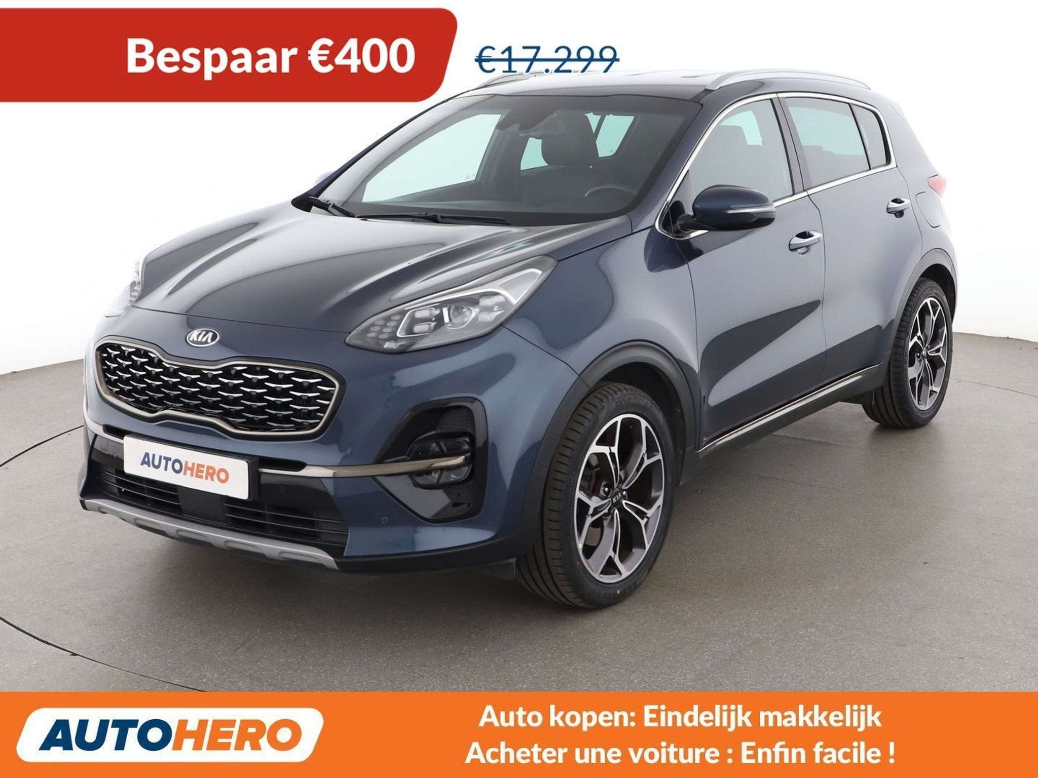 Kia Sportage 1.6 TGDI GT Line 2WD (bj 2020), Voorwielaandrijving, Gebruikt, Blauw, Overige brandstoffen