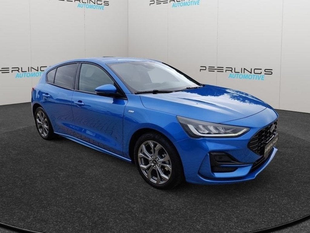 Ford Focus EcoBoost mHEV ST-Line X, Auto's, Zwart, Blauw, Hybride Elektrisch/Benzine, Te koop