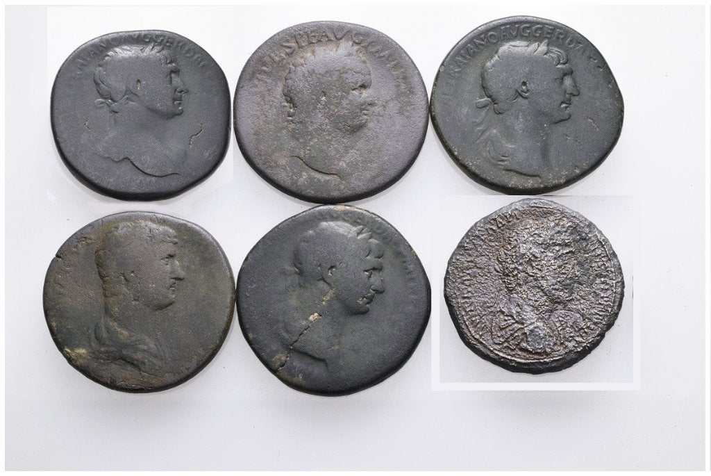 Romeinse munten: Trajanus Hadrianus Vespasianus Lucius Verus, Verzenden, Italië, Losse munt