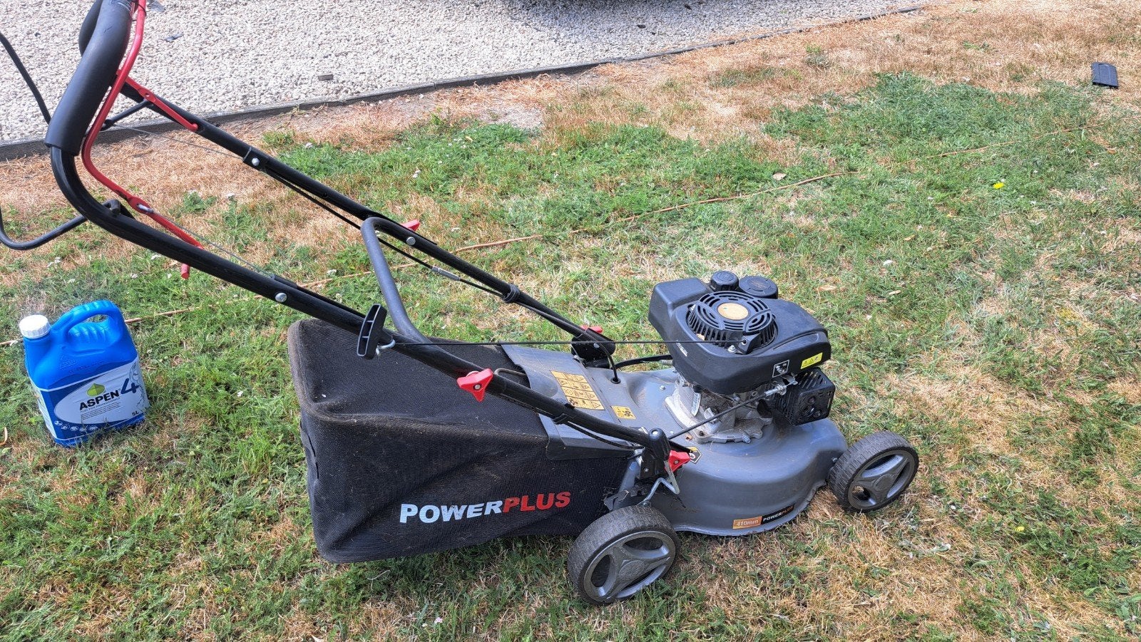 grasmaaier power plus, Ophalen