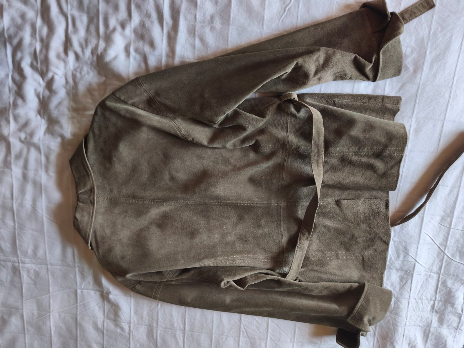 veste en daim vert olive/kaki de McGregor., Taille 42/44 (L), Autres couleurs, Mc Gregor, Comme neuf