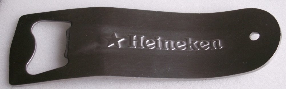 Heineken metalen fles opener flesopener gebogen, Ophalen of Verzenden, Nieuw, Flesopener, Heineken