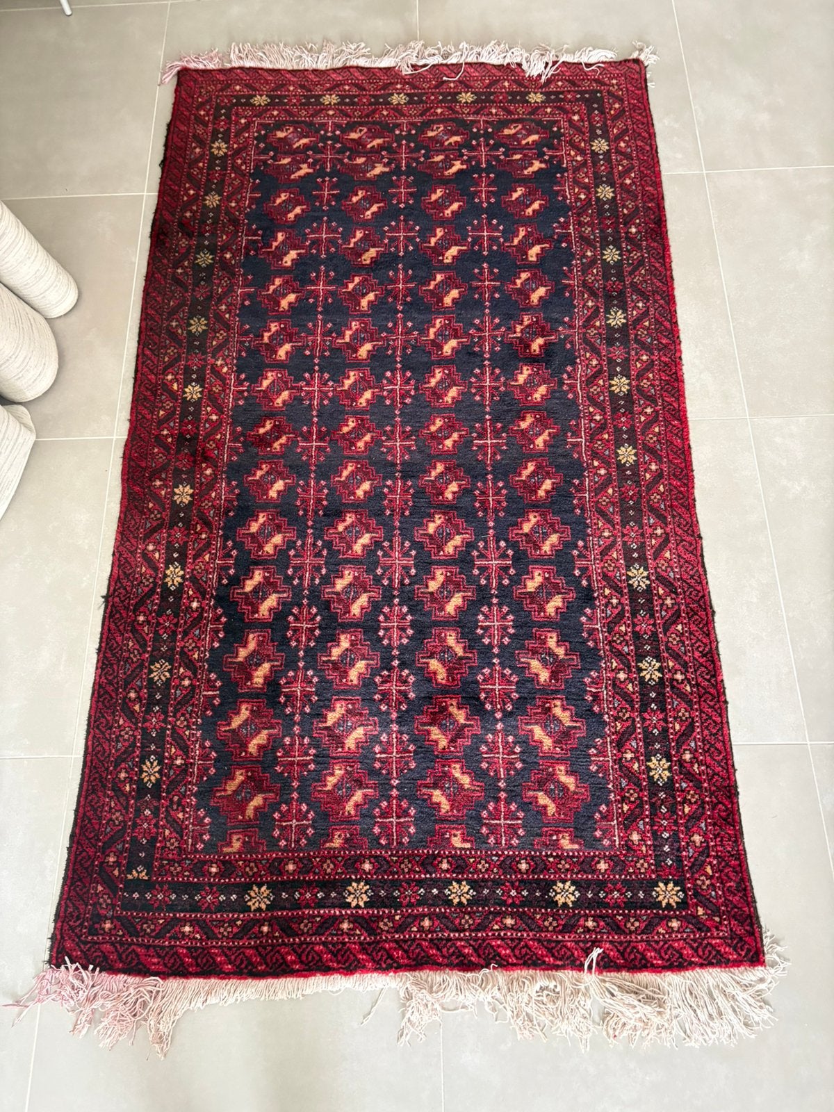 Mogelijk Afghaans/Turkmen handgeknoopt Oosters tapijt, Ophalen of Verzenden