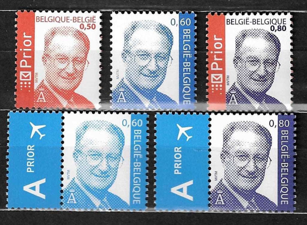Belgique OPC 3271-73 + 3316-17 S.M. le Roi Albert II **, Timbres & Monnaies, Neuf, Enlèvement ou Envoi, Non oblitéré, Chefs d'Etat
