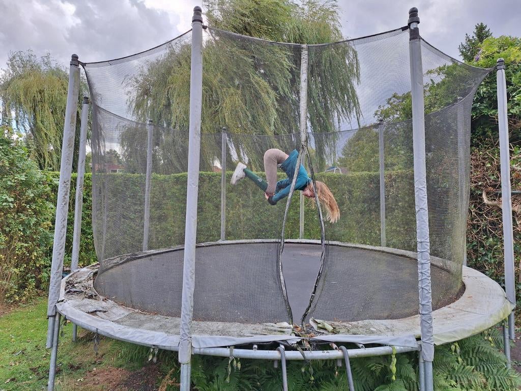 Trampoline met net 4m diameter, Ophalen