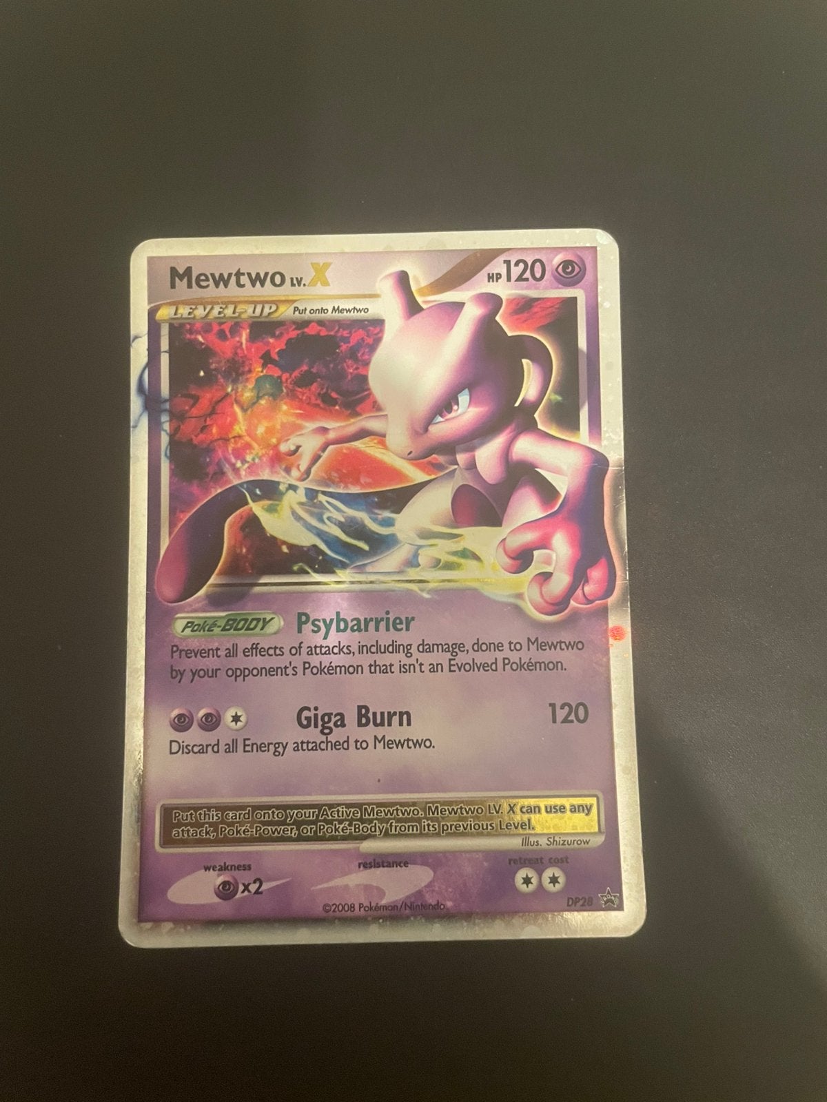 Titel: Pokémon Kaart - Mewtwo LV.X DP28 Promo (2008, Ophalen, Zo goed als nieuw, Losse kaart, Foil