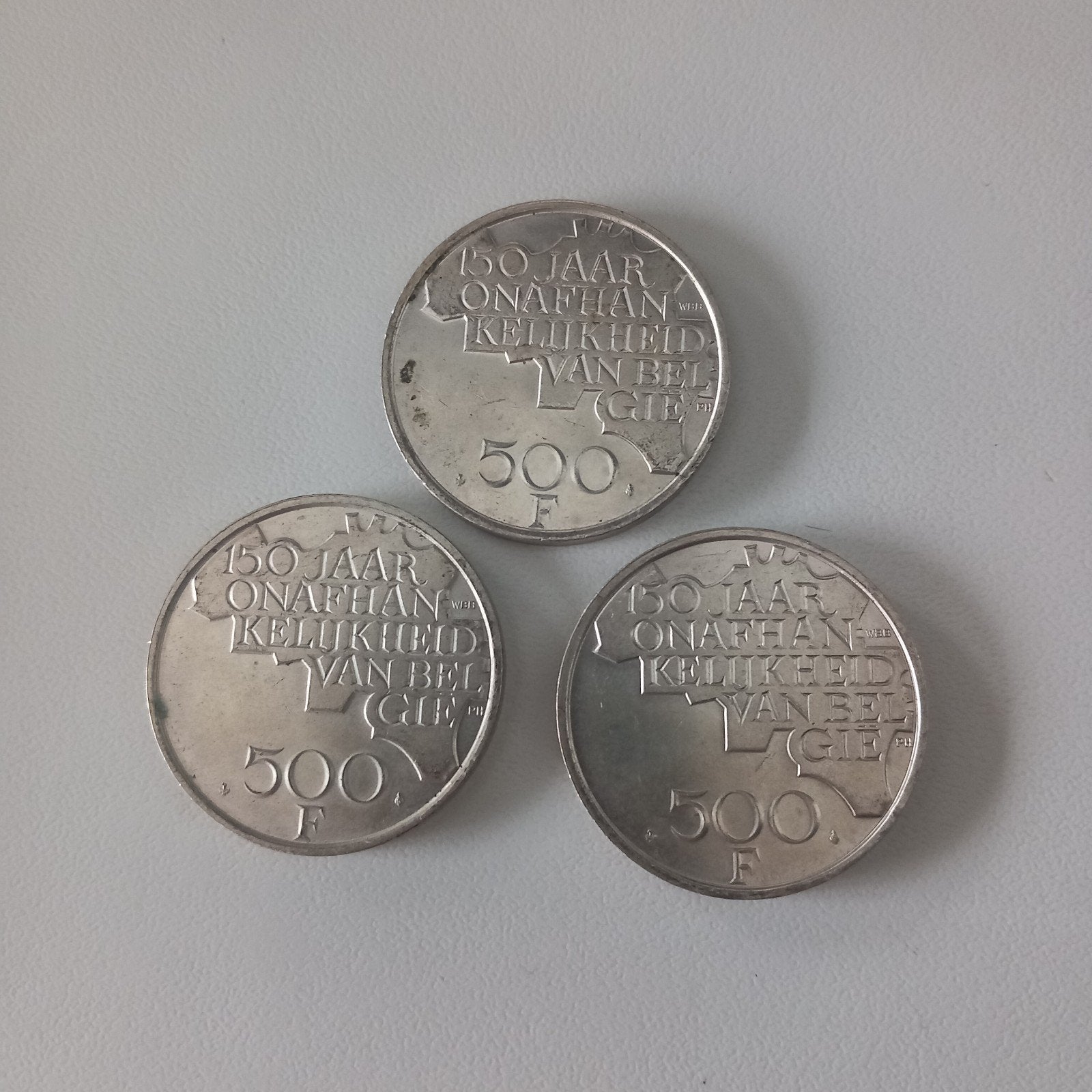 Zilveren munten 150 jaar... België, Ophalen of Verzenden, Zilver