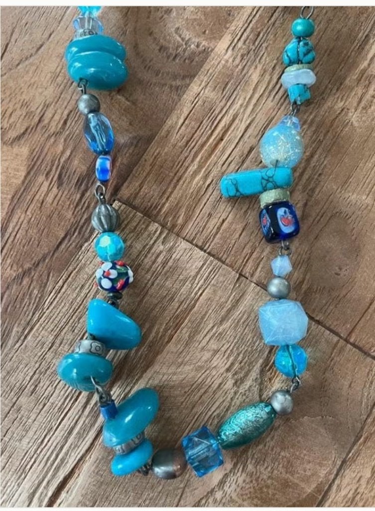 Halsketting, Ophalen of Verzenden, Zo goed als nieuw, Blauw