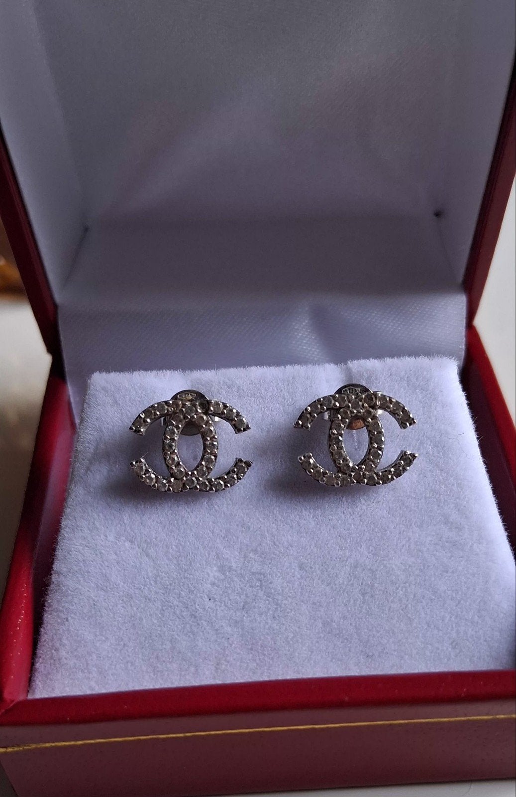 Boucle d'oreilles or blanc, 18 carats, Bijoux, Sacs & Beauté, Boutons de manchette, Or