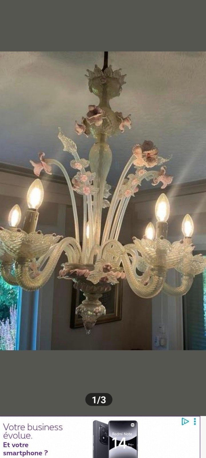 Lustre murano, Maison & Meubles, Enlèvement ou Envoi