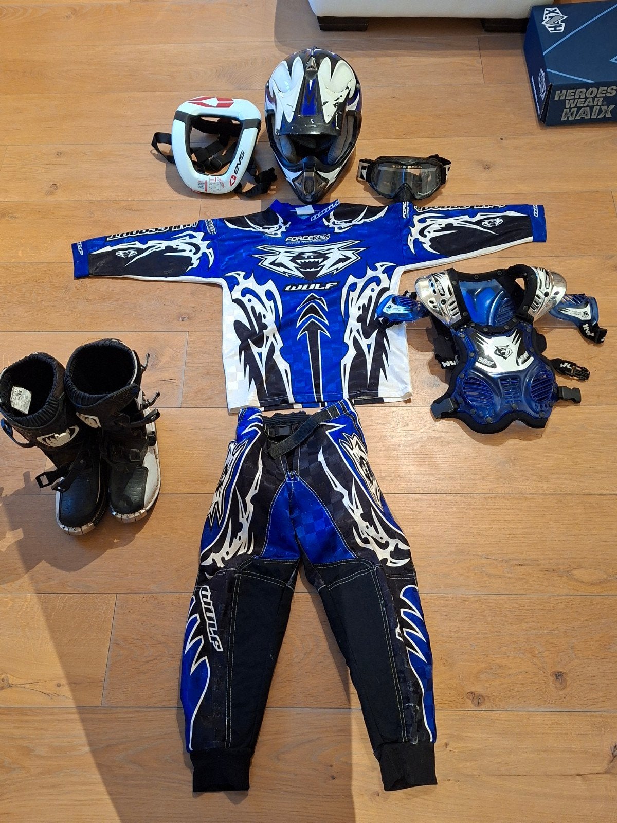 cross kleren + beschreming voor kinderen, Motoren, Kinderen, Wulfsport, Tweedehands, Ophalen