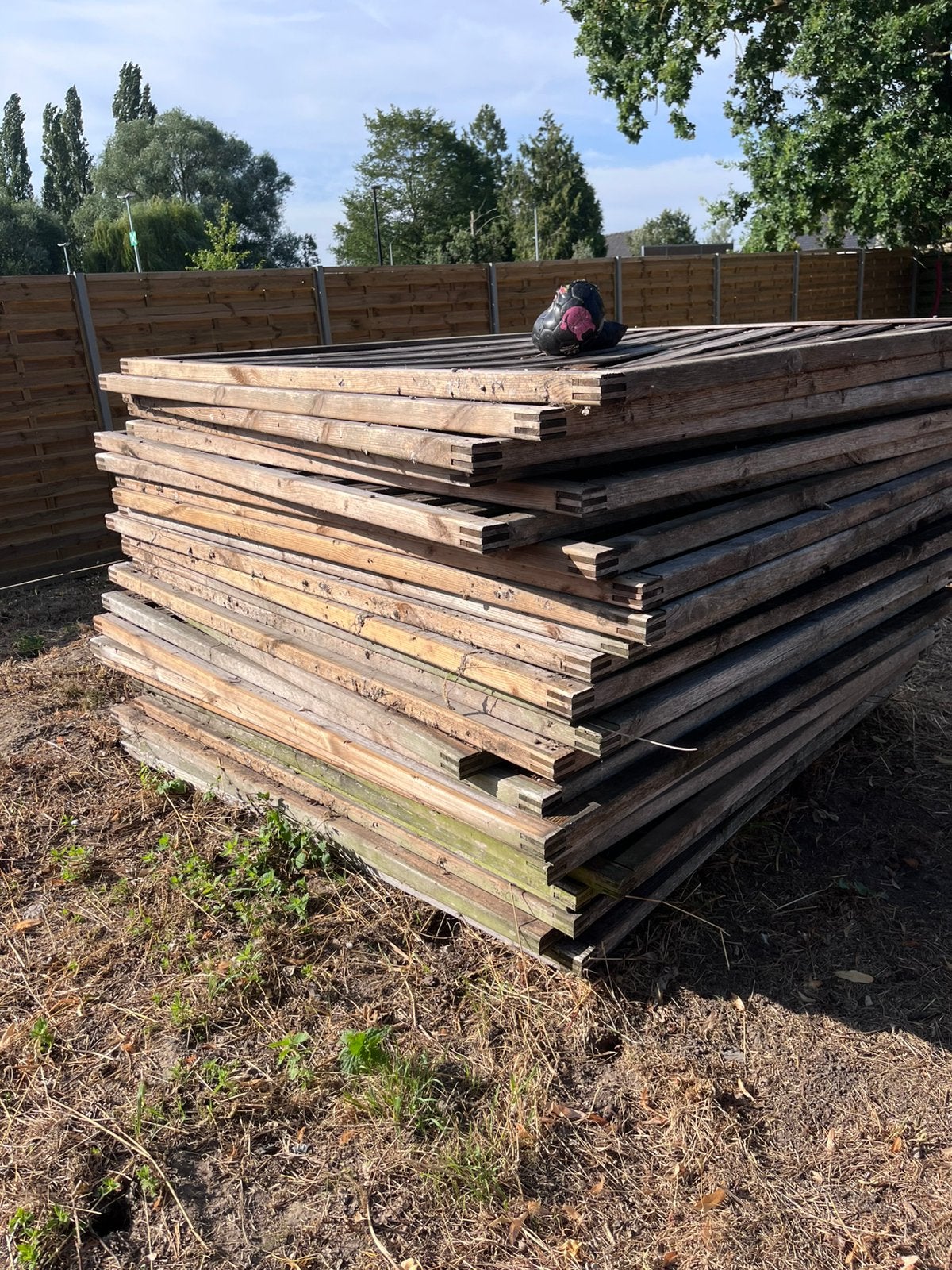 Clôture de jardin en bois, Enlèvement, Utilisé, Bois, Porte du jardin